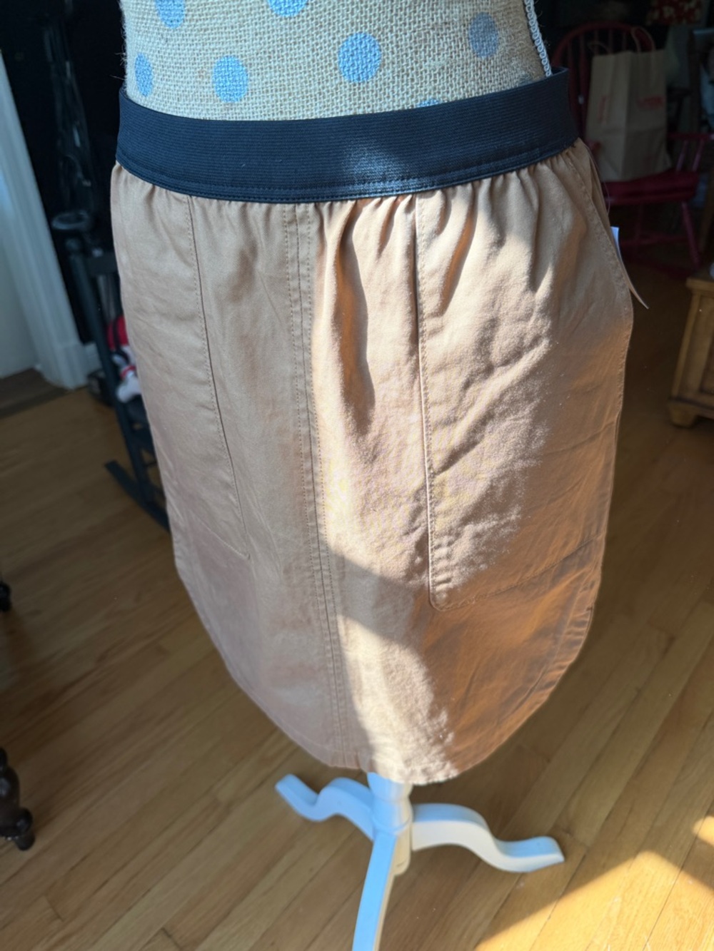 GAP Tan Mini Skirt with Black Elastic Waistband